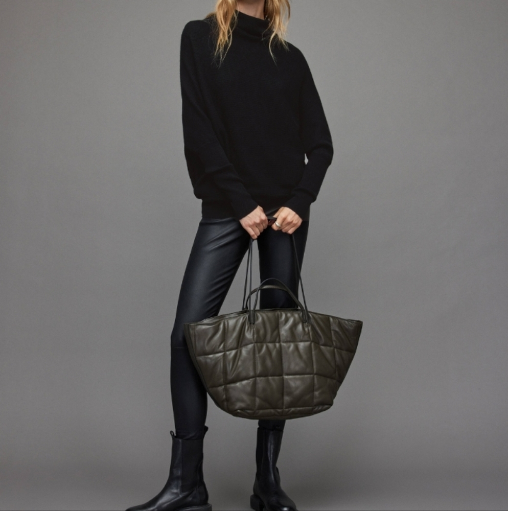All Saints Ridley Grey Wool-Cashmere Blend Sweater XS - Picture 4 of 7